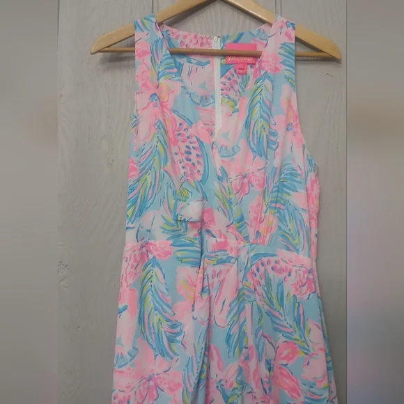 Lilly Pulitzer Maxi Dress Size 8 Taylee Blue Ibiza Gimme the Juice Blue/Pink - Picture 8 of 16